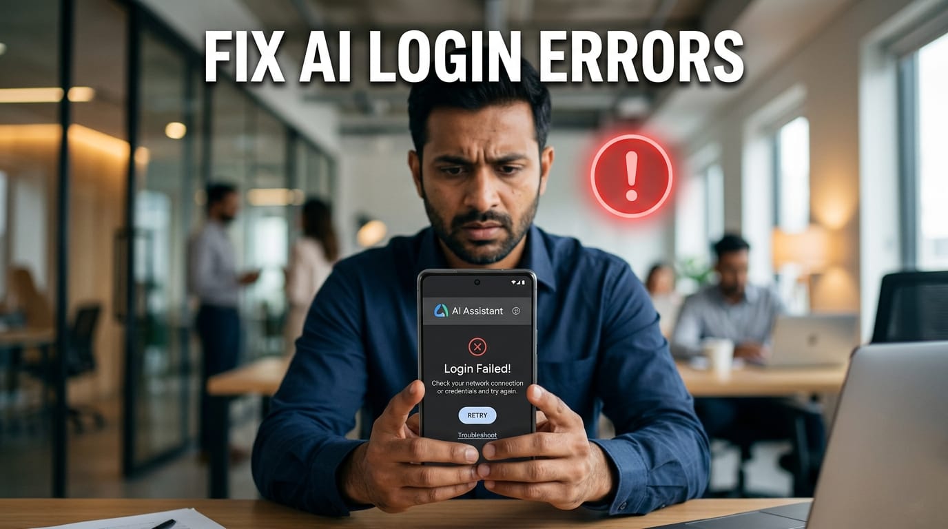 AI app login error on smartphone